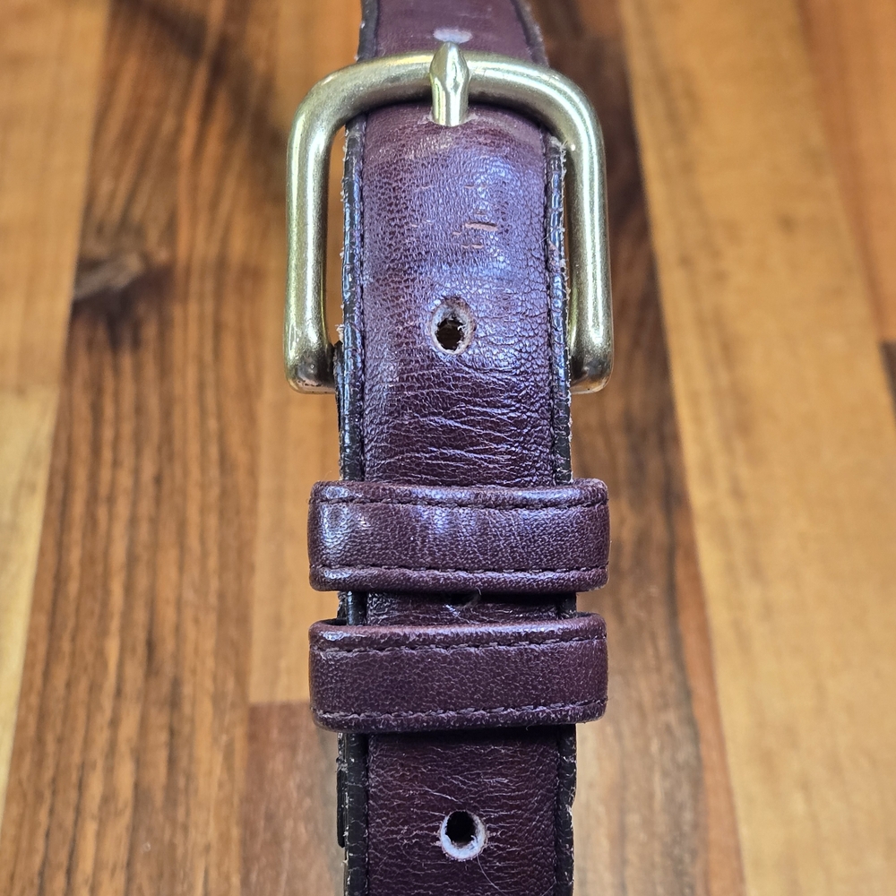 COACH 6600 Glove Tanned Leather Belt – Burgundy & Solid Brass – Made in USA